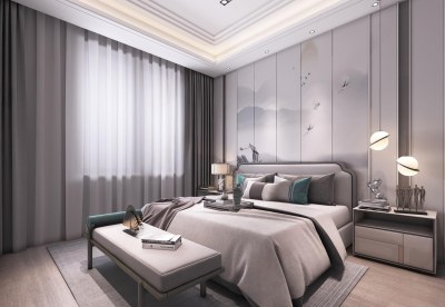 新中式卧室3D模型下载